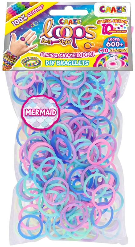 CRAZE LOOPS Gummi karkötő készítő szett - 600 db-os csomag (CR59548)