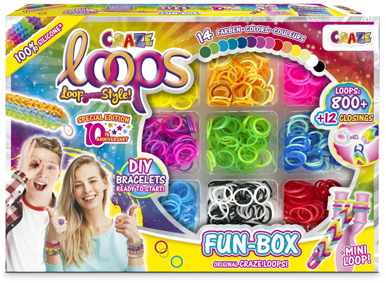 CRAZE LOOPS - Fun Box Gummi karkötő készítő szett (CR59609)