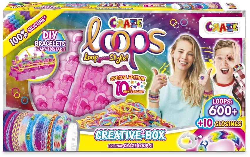 CRAZE LOOPS - Creative Boksz Gummi karkötő készítő szett (CR59579)