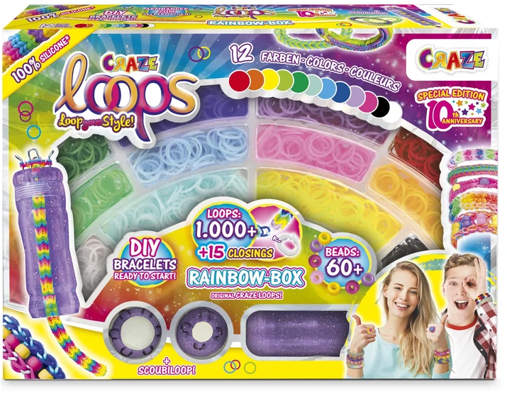 CRAZE LOOPS - Rainbow Boksz Gummi karkötő készítő szett (CR59661)