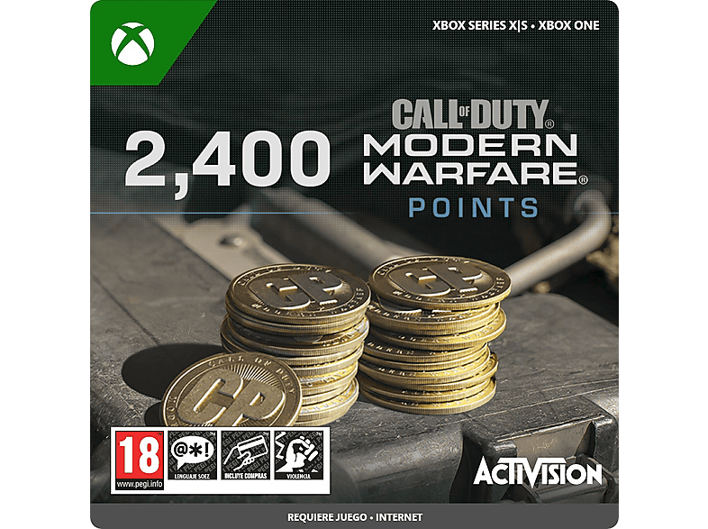Xbox Series X S Call of Duty®: Modern Warfare®, 2.400 Puntos Duty® para el juego (*Juego no incluido) (Código de descarga)