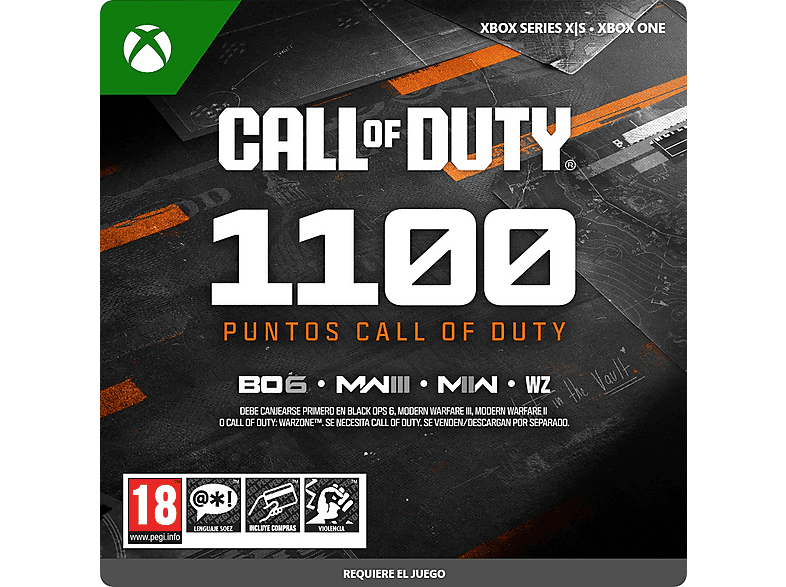 Xbox Series X S Call of Duty® 1.100 Puntos (*Juego no incluido) (Código de descarga)
