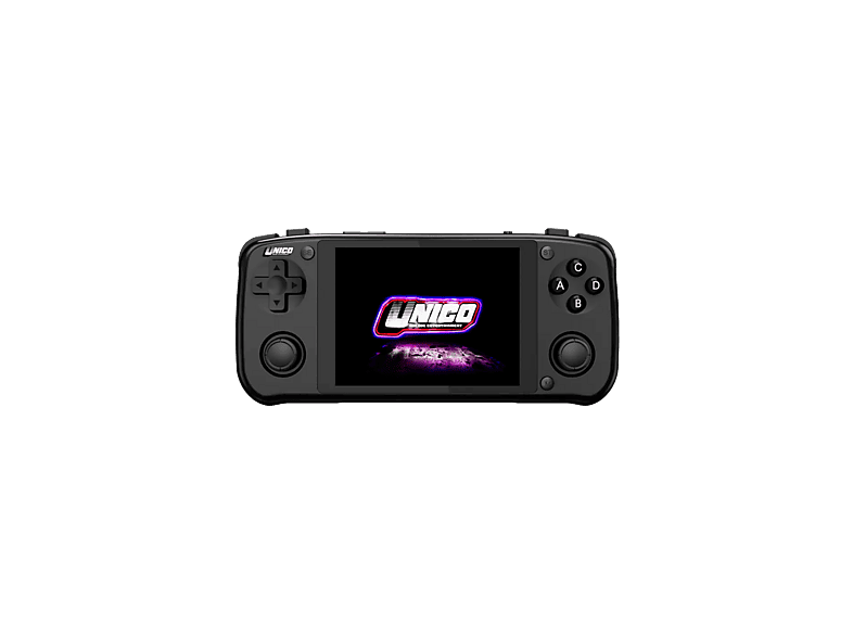 Consola retro portátil - Unico Pocket NeoGeo Black, 4" LCD IPS, 40 juegos, 2 altavoces, USB-C, Negro