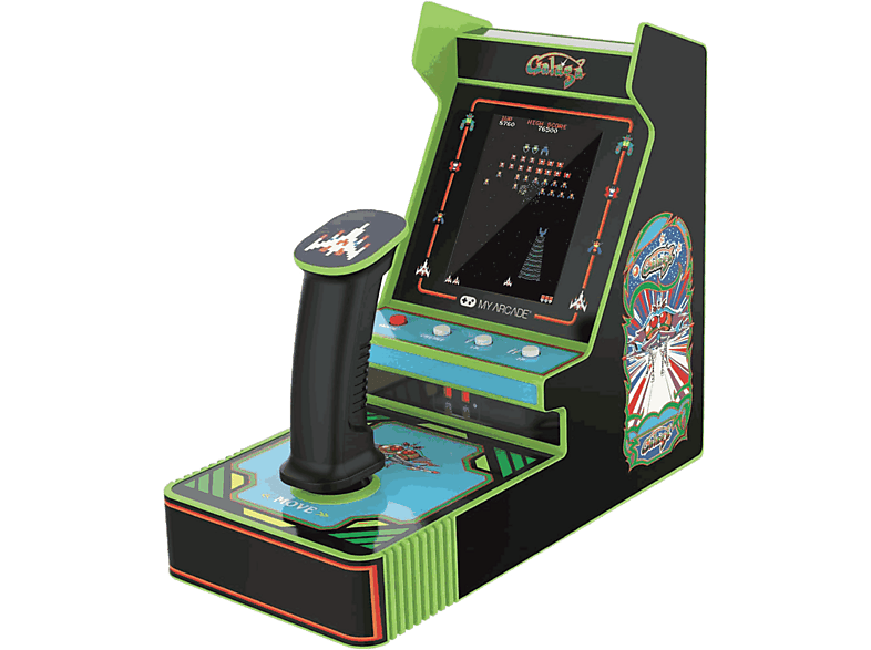 Consola retro portátil – MyArcade Joystick Player Galaga, 3.2″, 2 juegos: Galaga y Galaxian, Con joystick, Negro Verde