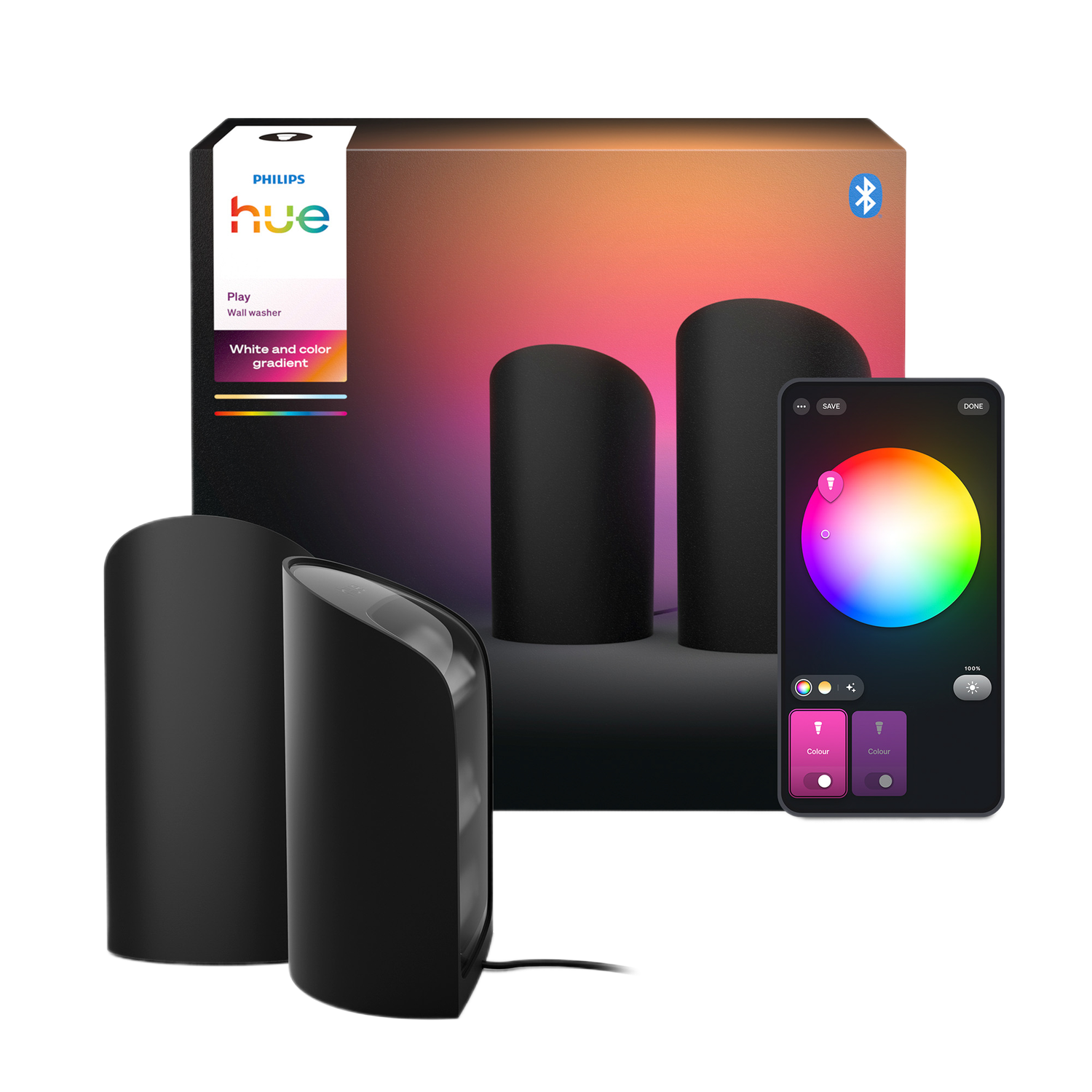 Philips Hue Play - Wallwasher 2 Pack - Zwart