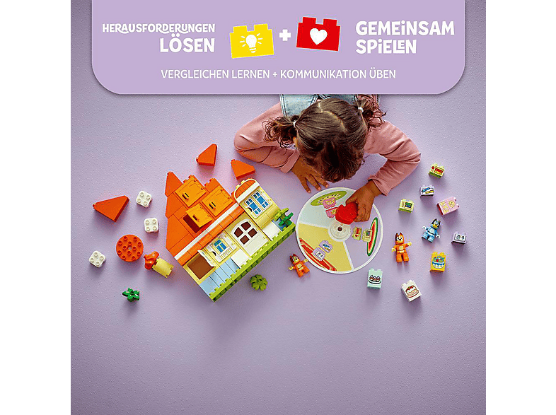 LEGO DUPLO Bluey 10459 Blueys Familienhaus mit Memory-Spiel Bausatz, Mehrfarbig