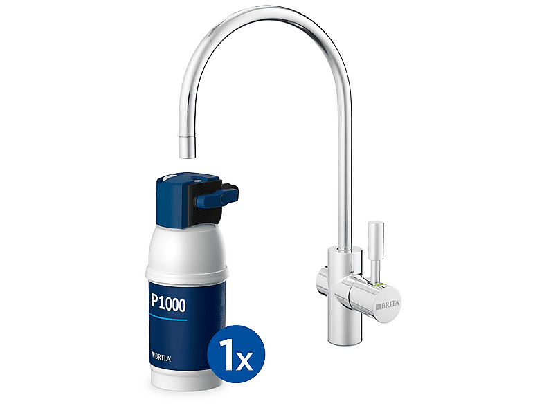 BRITA Wasserhahn mypure P1 Küchenarmatur mit Wasserfiltration, Chrom glänzend