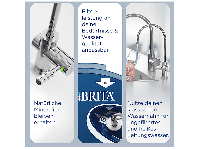 BRITA Wasserhahn mypure P1 Küchenarmatur mit Wasserfiltration, Chrom glänzend
