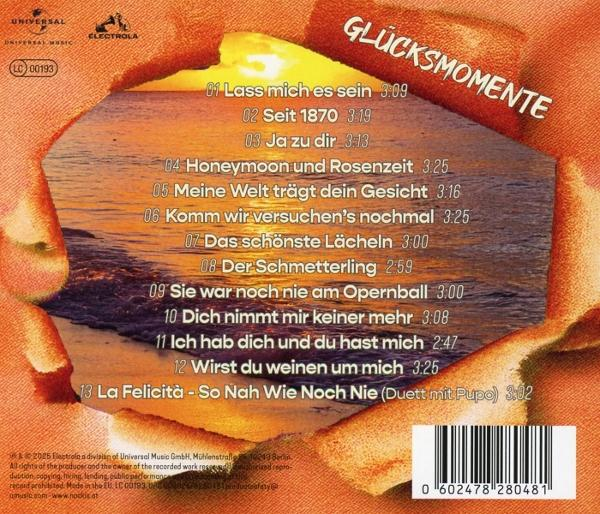 CD-Cover mit Strandblick durch zerrissenes Papier. Text enthält Albumtitel und Titelliste.