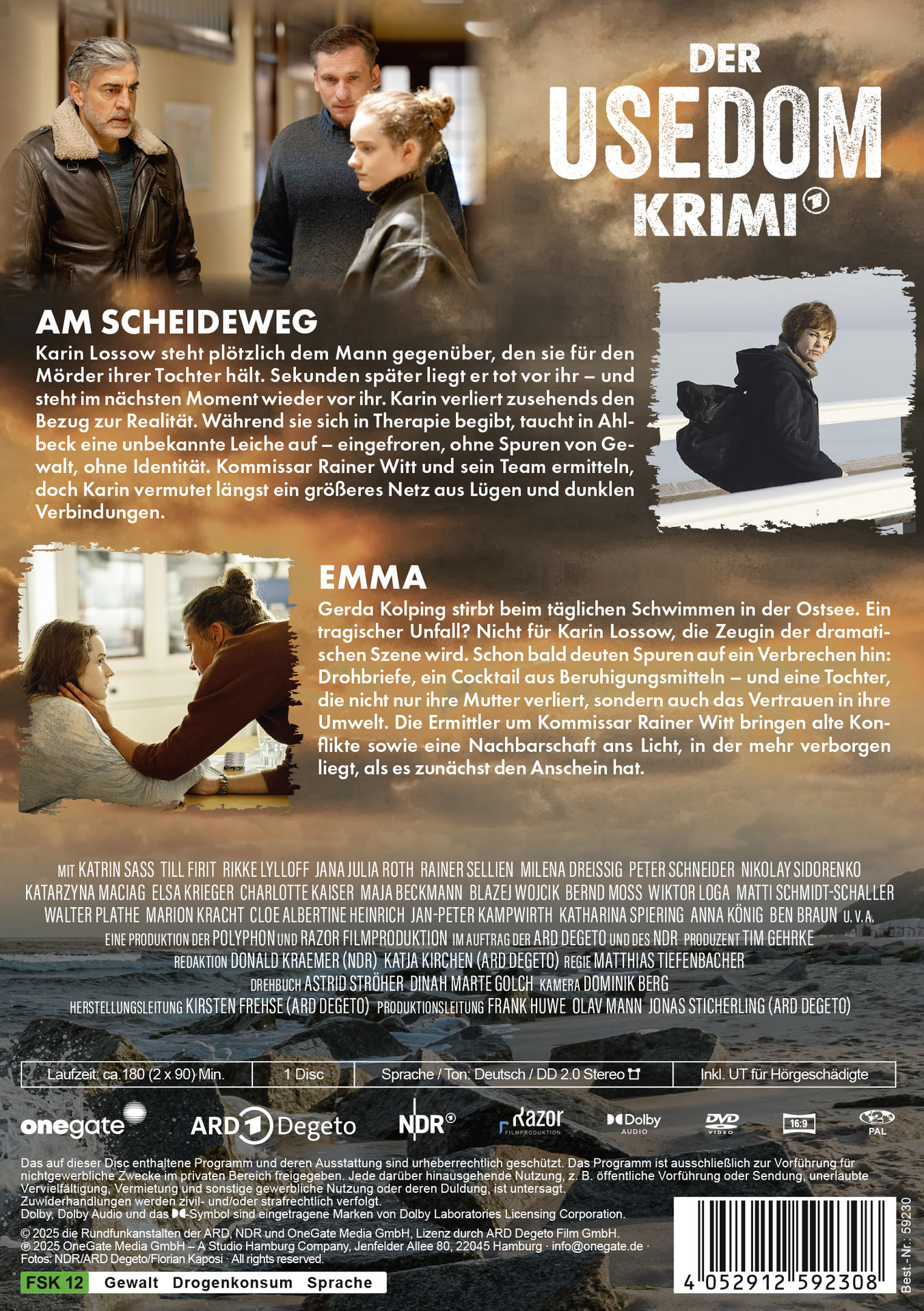 DVD-Cover mit Text und Bildern. Zeigt Schauspieler und Text zu einer Krimi-Serie. Enthält Logos.