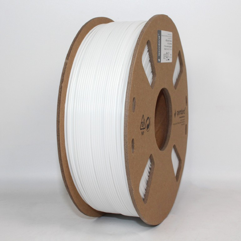 GEMBIRD ABS filament szál 3D nyomtatóhoz, 1,75 mm, 1 kg, fehér (3DP-ABS1.75-01-W)