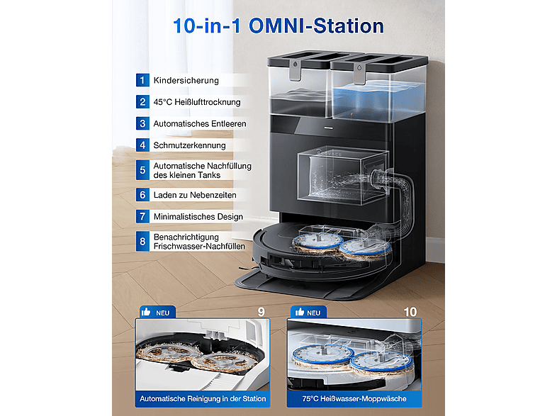 ECOVACS DEEBOT T50 OMNI GEN2 Black Saugroboter