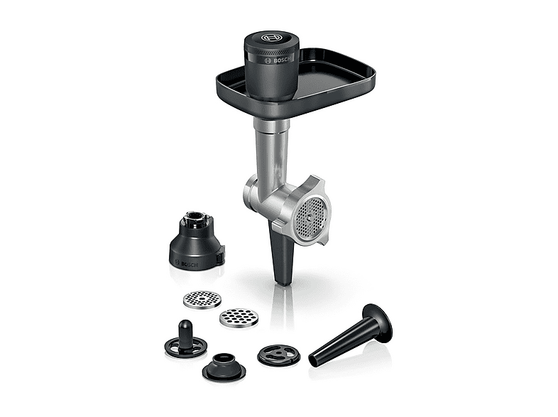 Tritacarne BOSCH MUZS6HA, O Set HuntingAdventure con, Insaccatrice per Salsicce e Accessori Kibbeh, 3 Dischi in Acciaio Inox, Compatibile con Planetaria Serie 6