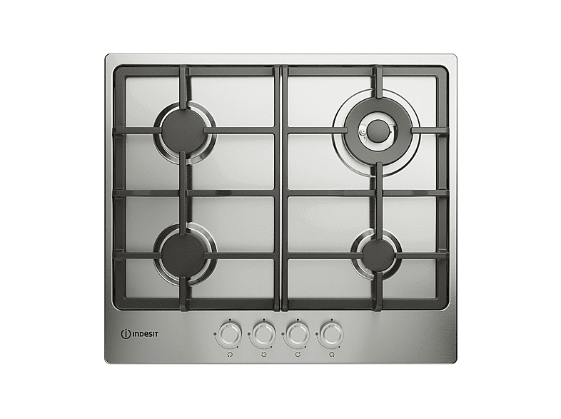 Indesit Thp 641 W/IX/I 1 Piano Cottura a Gas 4 Fuochi 58 cm (Acciaio Inox)