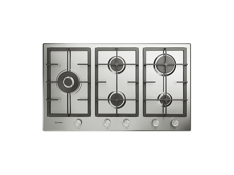 INDESIT IN 9522 IX 1 PIANO COTTURA GAS, 5 zone di cottura, dimensioni: L 86 cm, P 51 piano in Acciaio inossidabile, Inox