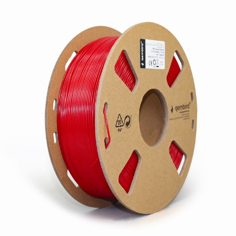 GEMBIRD PETG filament szál 3D nyomtatóhoz, 1,75 mm, 1 kg, piros (3DP-PETG1.75-01-R)