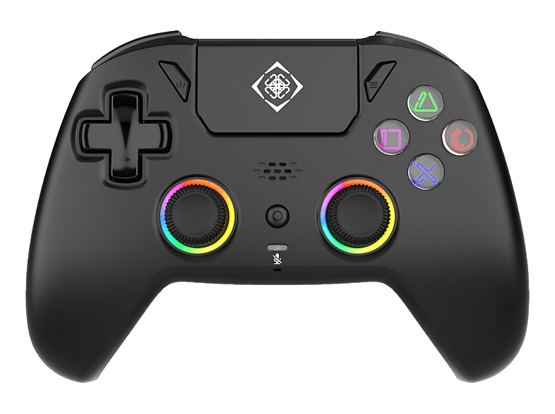 DELTACO GAM-189 PS5 Controller Schwarz/RGB für PlayStation 5, Android, iOS