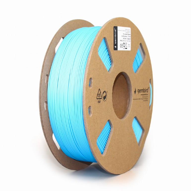 GEMBIRD PLA filament szál 3D nyomtatóhoz, 1,75 mm, 1 kg, égkék (3DP-PLA1.75-01-BS)