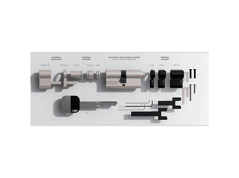 Thumbnail - YALE Linus Adjustable Cylinder Schließzylinder, Silber