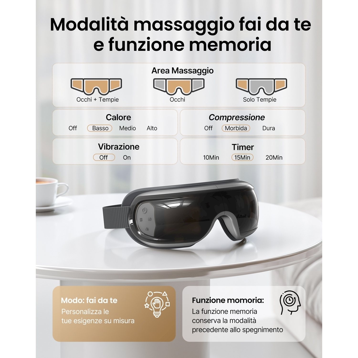Massaggiatore oculare per alleviare affaticamento agli occhi, funziona