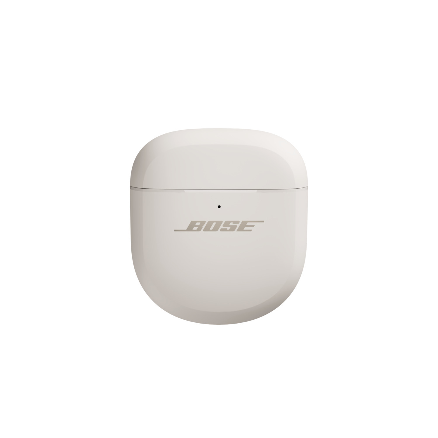 A light gray Bose earbud case with the Bose logo. The case is closed and sits on a white background.