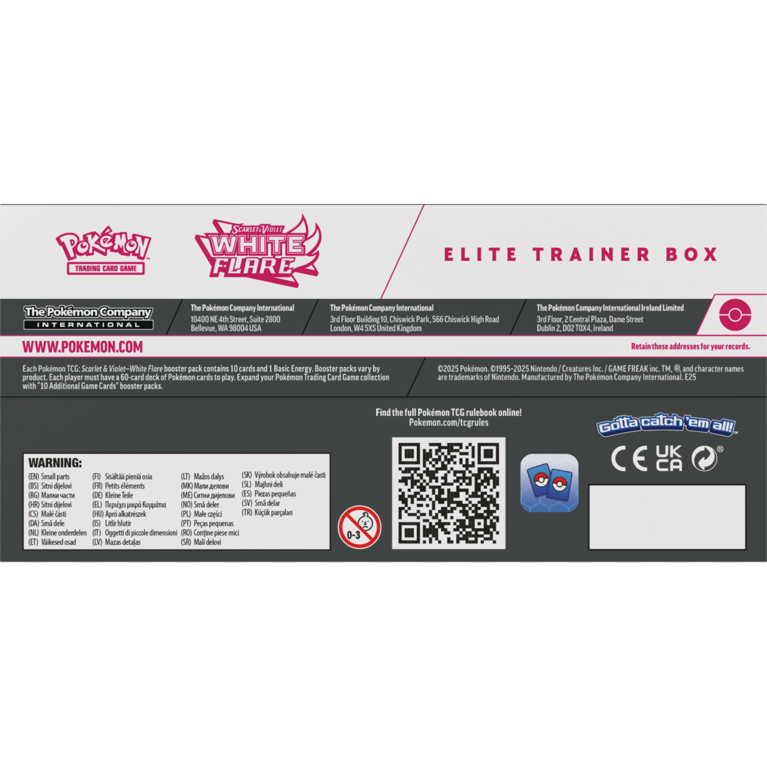 Pokémon TCG: Scarlet & Violet-White Flare Elite Trainer Box – Reshiram (1 Full-Art Tornadus Promo Card, 9 Boosters & Premium Accessories