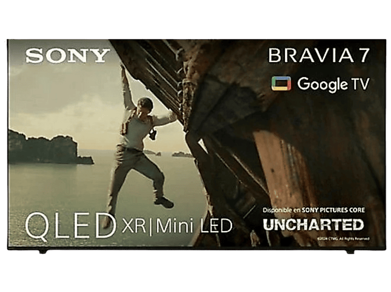 TV QLED 75" - Sony Bravia 7, XR Mini LED, 4K HDR, Google Smart 2024, Gaming PS5, IMAX, Dolby Atmos/Vision, Chromecast, Airplay, 120Hz, 75XR70