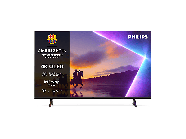Ambilight TV Philips 65Pus8510, 4K, Uhd, Qled 164cm 65", Smart TV, Dolby Atmos, Titan OS TV Qled