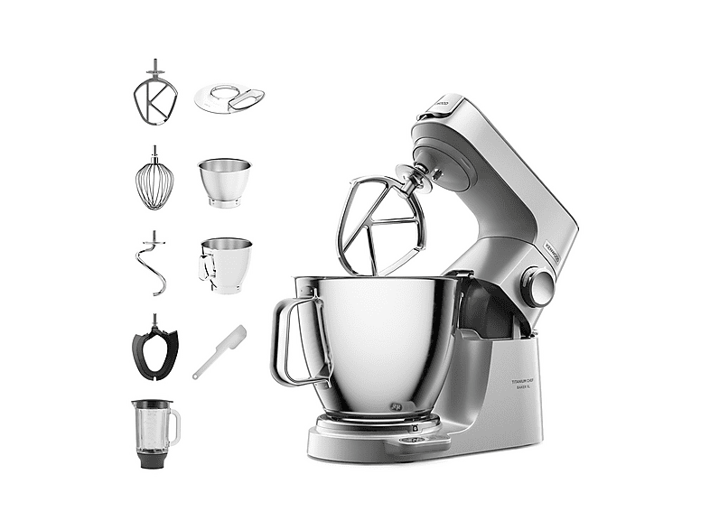 Kenwood Chef Baker XL Kvl85.124Si Impastatrice Planetaria, 1200 W, capacità ciotola 7 l, Silver