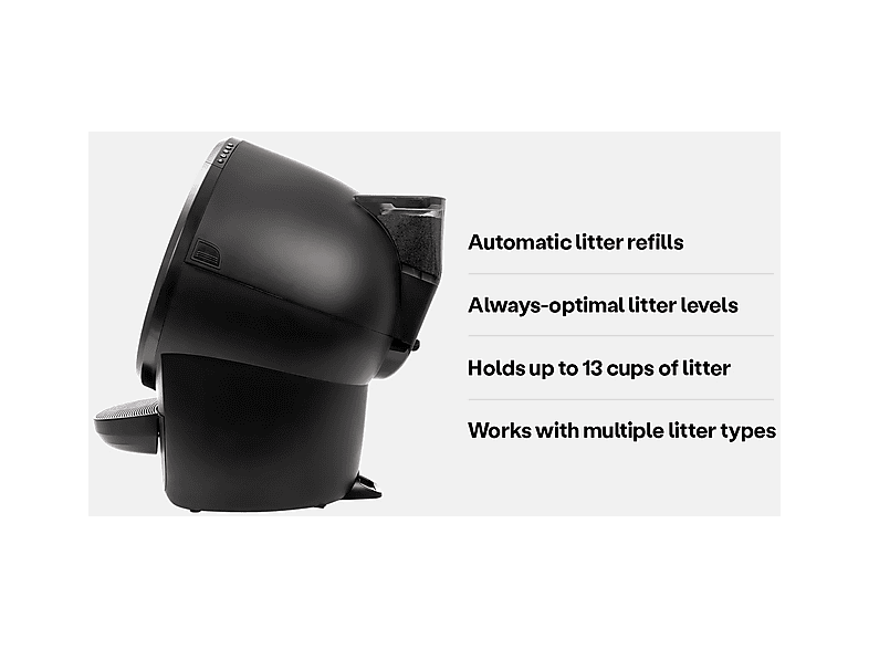 Whisker LitterHopper®, Schwarz, Einstreuautomat — Foto 2 von 4