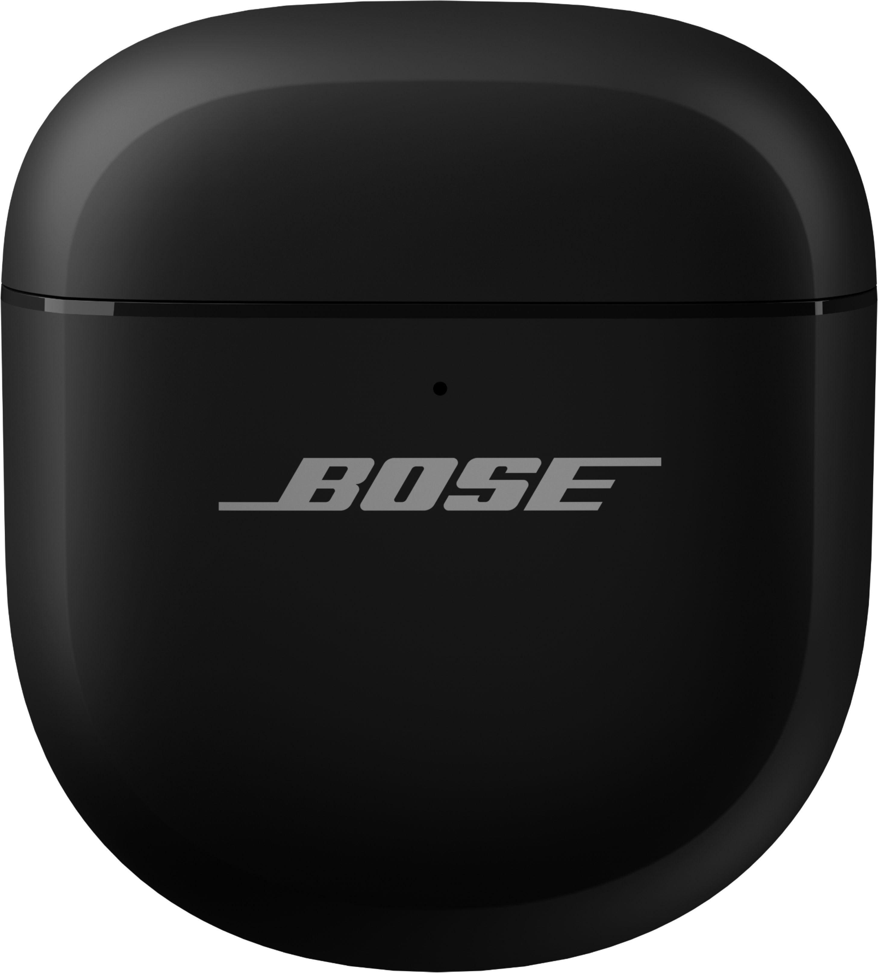 Eine schwarze Bose-Kopfhörerhülle. Das Bose-Logo befindet sich in der Mitte.