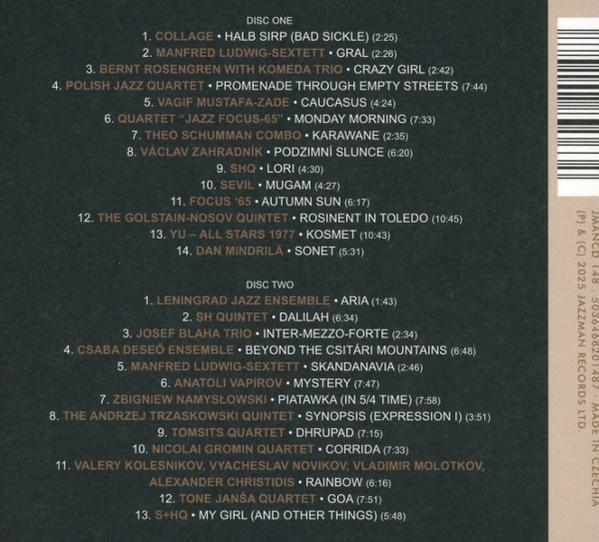 CD-Cover listet Songtitel und Künstlernamen mit zwei Discs. Text ist schwarz auf beigem Hintergrund.