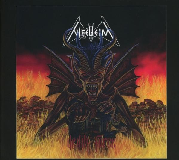 Albumcover. Ein roter Dämon mit Hörnern und Flügeln, umgeben von Flammen. Der Bandname steht oben. Der Titel steht unten.