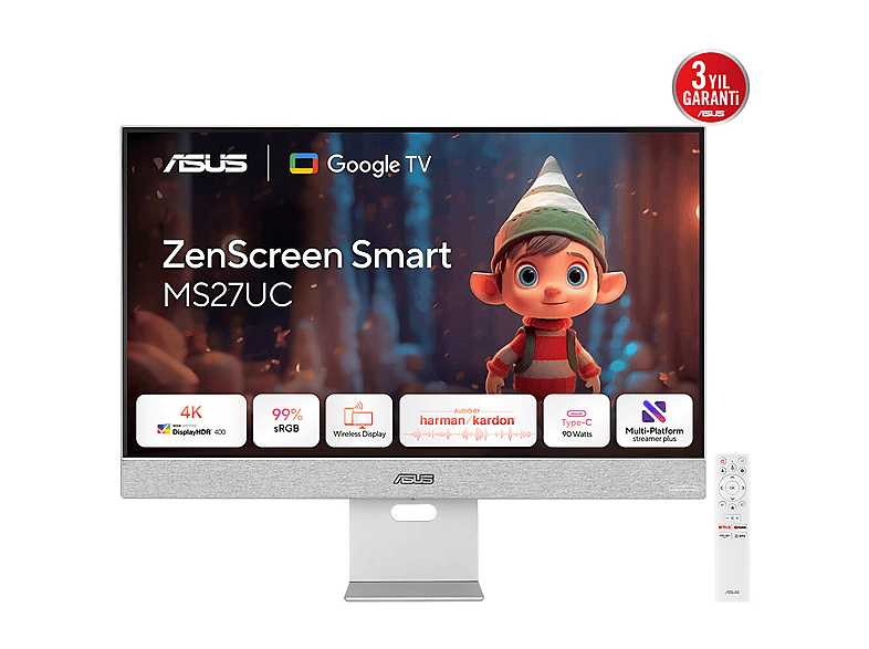 ASUS ZenScreen Smart MS27UC 27 IPS 3840x2160 5ms 60Hz 350cd DP