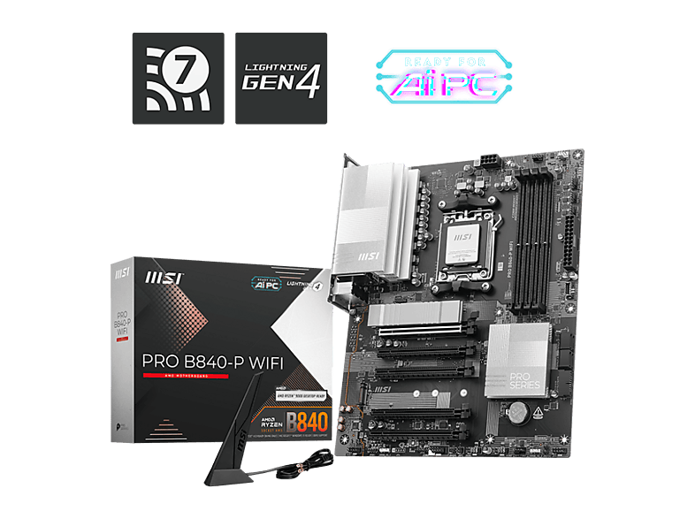 MSI PRO B840-P WIFI 8000Mhz(OC) M.2 AM5 ATX Anakart