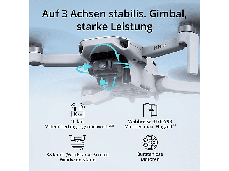 DJI Mini 4K Mini-Kameradrohne, Grau