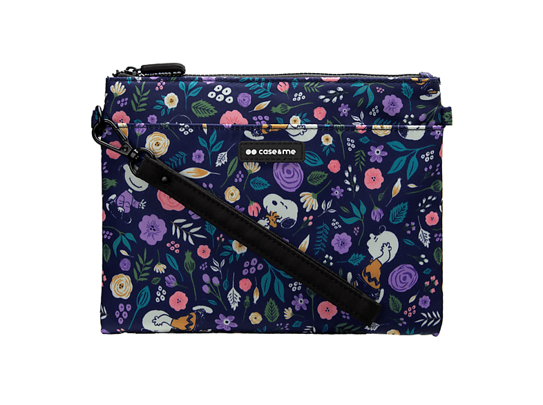 Torebka CASE&ME Peanuts Snoopy Flora ze smyczą i zamkiem błyskawicznym Wielokolorowy