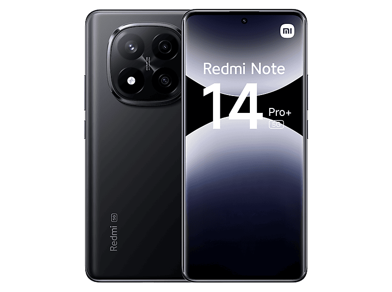 Xiaomi Redmi Note 14 Pro+ 5G, Negro medianoche, 256 GB, 8 GB RAM, 6.67 AMOLED 1.5K, Snapdragon 7s Gen 3., 5110 mAh