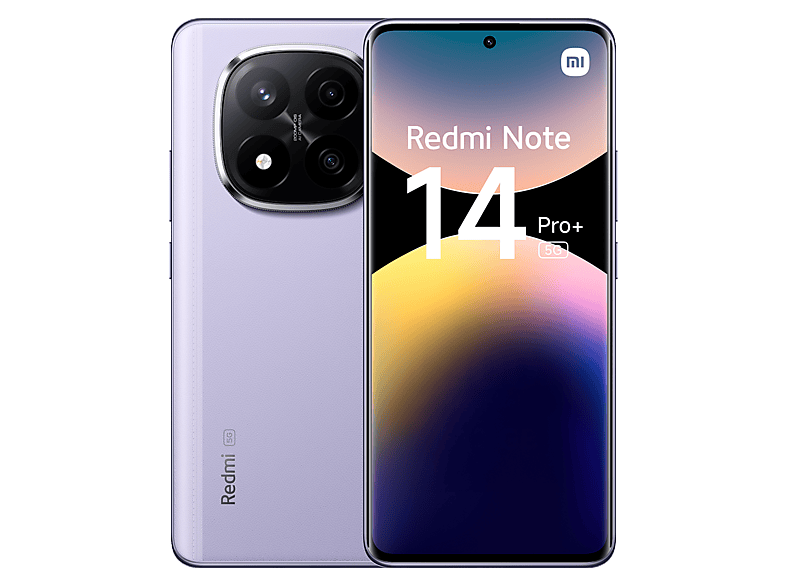 Xiaomi Redmi Note 14 Pro+ 5G, Morado lavanda, 256 GB, 8 GB RAM, 6.67 AMOLED 1.5K, Snapdragon 7s Gen 3., 5110 mAh
