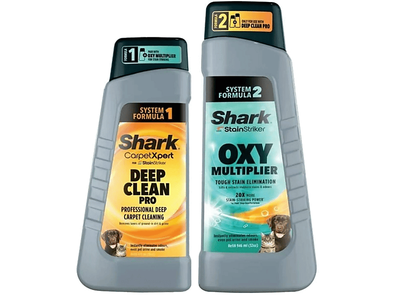 Accesorio aspirador - Shark XSKBSBND200EUT, Para StainStriker PX200, 2 Botellas Solución de Limpieza, Gris