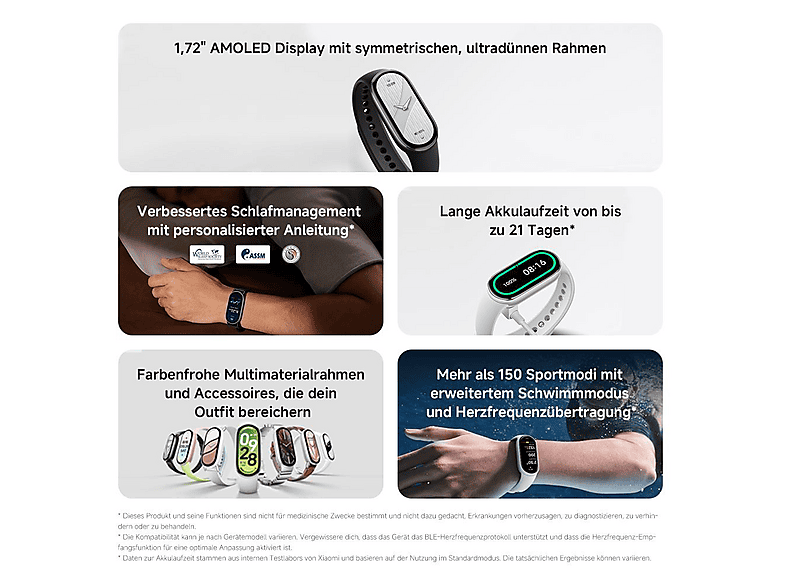 XIAOMI Smartband 10, Fitness Tracker, 135-210 mm, Mystic Rose