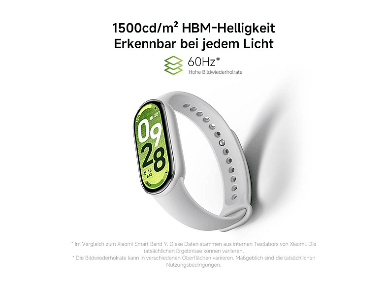 XIAOMI Smartband 10, Fitness Tracker, 135-210 mm, Glasier Silver