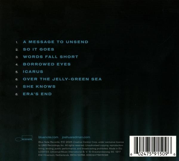 CD-Cover listet Songtitel: A Message To Unsend, So It Goes, Words Fall Short, Borrowed Eyes, Icarus und mehr.