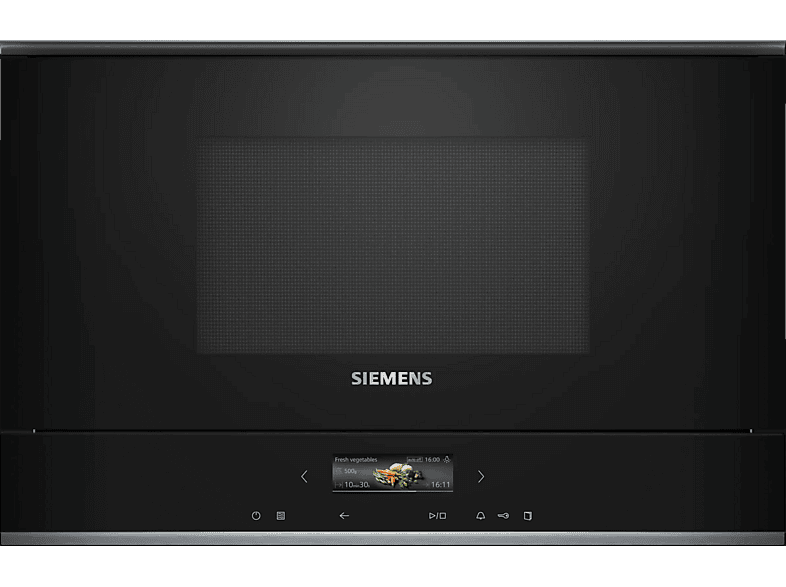 REACONDICIONADO Seminuevo Bueno Microondas integrable - Siemens BF722L1B1, Serie iQ700, 900W, 5 niveles, limpieza humidClean, Función cookControl, 21l