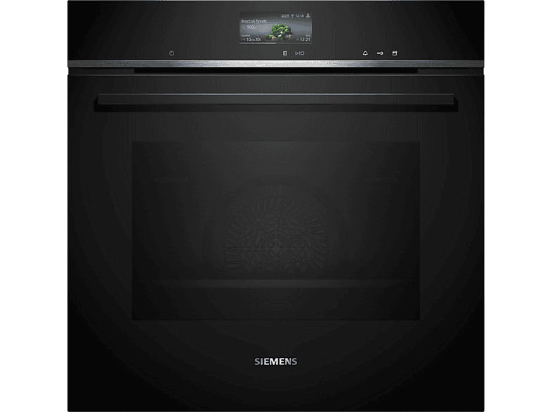 Horno a vapor - Siemens HS736G3B1, Multifunción, Limpieza Hidrolítica, 71 l, Cocción 100 % Plus, App Home Connect, 60 cm, Negro