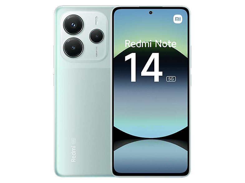 Xiaomi Redmi Note 14 5G, Verde coral, 256 GB, 8 GB RAM, 6.67 AMOLED FHD+, MediaTek Dimensity 7025-Ultra, 5110 mAh