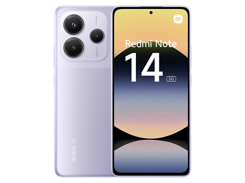 Xiaomi Redmi Note 14 5G, Morado lavanda, 256 GB, 8 GB RAM, 6.67 AMOLED FHD+, MediaTek Dimensity 7025-Ultra, 5110 mAh