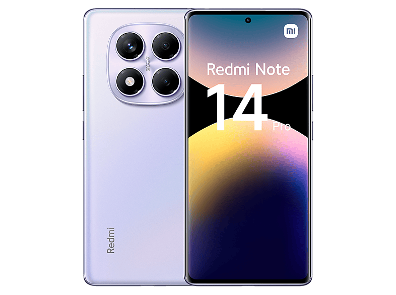 Xiaomi Redmi Note 14 Pro, Púrpura aurora, 256 GB, 8 GB RAM, 6.67 AMOLED FHD+, MediaTek Helio G100-Ultra, 5500 mAh