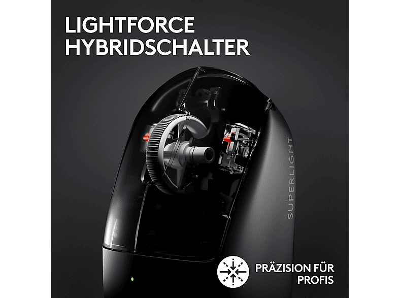 LOGITECH G pro X Superlight 2 Lightspeed Kabellose Gaming Maus, LightForce Switches, kompatibel mit PowerPLAY, 60 Gramm, Weiß — Foto 2 von 5