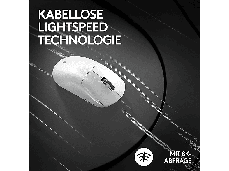 LOGITECH G pro X Superlight 2 Lightspeed Kabellose Gaming Maus, LightForce Switches, kompatibel mit PowerPLAY, 60 Gramm, Weiß — Foto 5 von 5